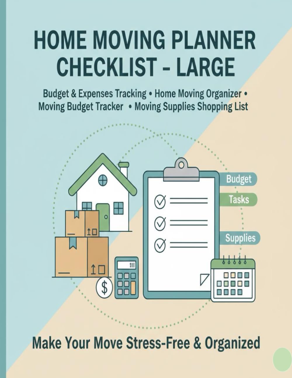 Home Moving Planner Checklist Large Notebook