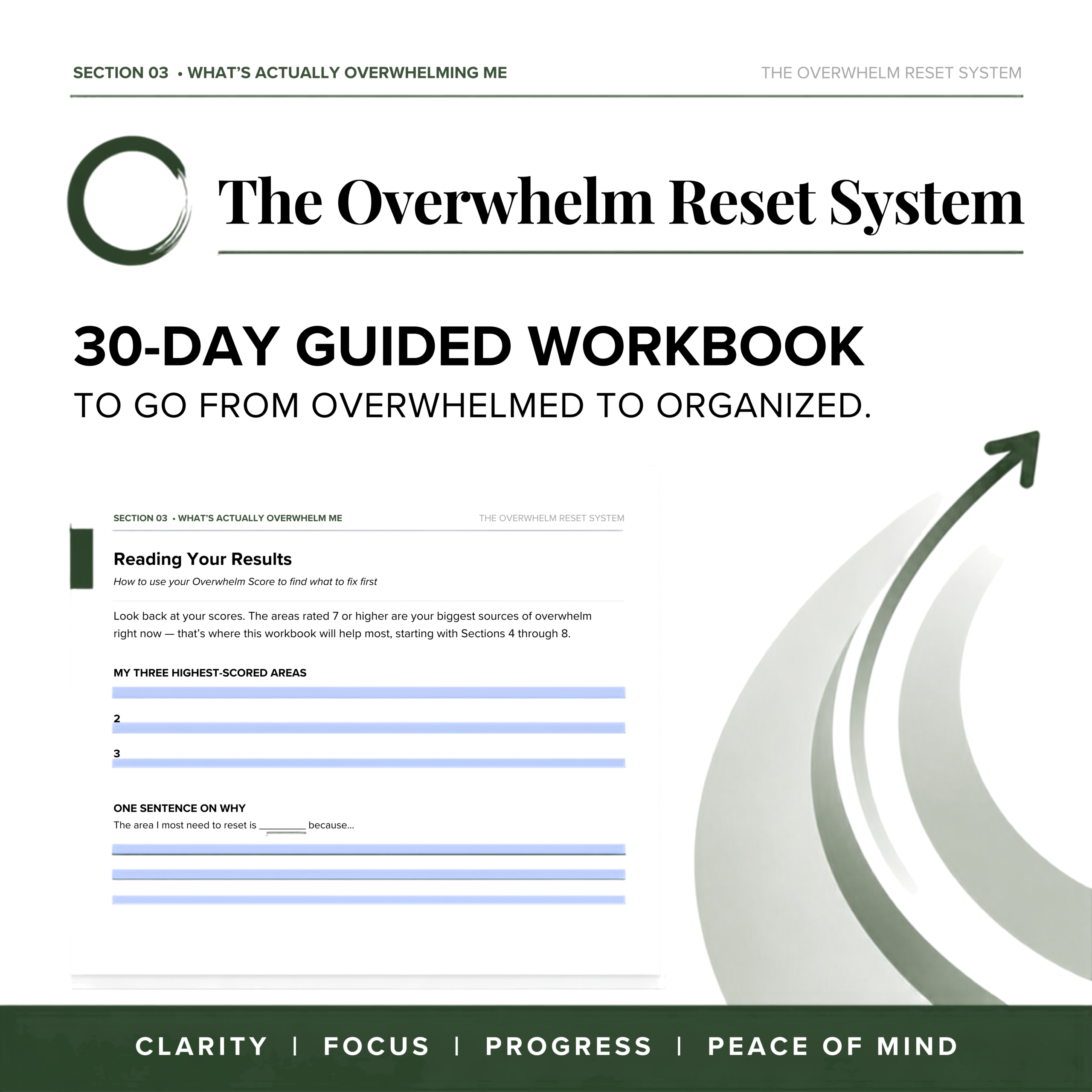 The Overwhelm Reset System workbook page