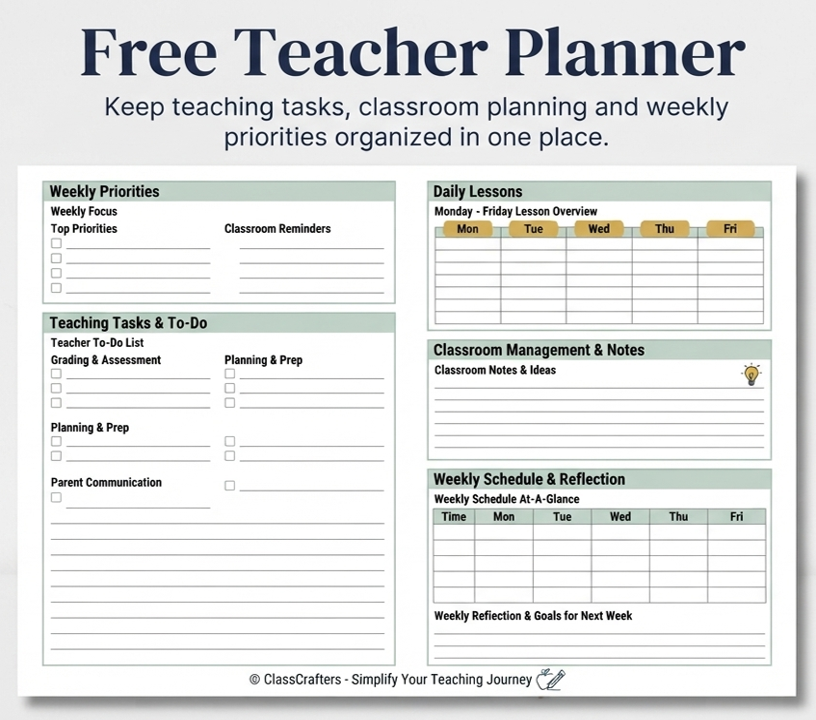 Free Teacher Planner Printable